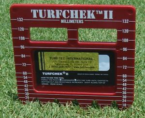 Turfchek II - Rough Grass Height Cut Gauge - Millimeter side