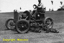 Model T Ford with under chassis mower design.