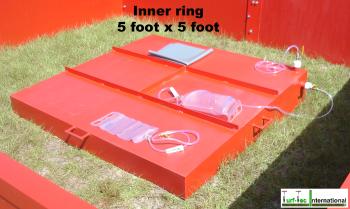 The inner ring of the IN15-W Turf-Tec SDRI Infiltration Rings has a diameters of 5 foot x 5 foot and a overall height of 11 inches tall at its highest point.