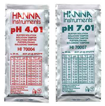  pH Pen Calibration Liquid 5 - 7.01 & 5 - 4.01 Packets (20ml Each)