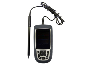 This new rugged digital pH Meter uses a stainless steel probe with an imbedded ISFET chip to measure pH directly in the soil up to a depth of 6 inches deep. Since you can test directly in the soil, there is no easier way to measure pH in the field. No mixing of slurries and since the probe contains no glass it is rugged and can be stored dry.