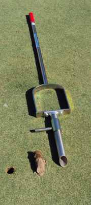 The Plug Popper featuring a patented piston design that allows you to take a 1 1/2 inch x 4 inch deep plug with the stainless steel sampling tip. After the plug is removed, simply push down on the ejection foot peg to eject the sample. In addition to soil sampling, the probe can also be used to assist in seedling planting and fertilizer tablet applications. The soil probe is constructed of zinc-coated steel and stainless steel for durability and long life. 