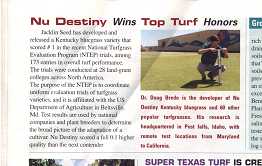 From the September 2004 issue of Landscape Superintendent, page 52 shows the Turf-Tec Tubular Turf Plugger with Dr. Doug Brede from Jacklin Seed Company.