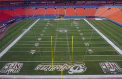 November 1999, Pro Player Stadium, Miami, FL.  Field being prepared for game in two days.