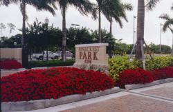 This is the entrance to Pinecrest Park in Miami here the Sports Turf Managers had a meeting on clay renovation for ballfields.