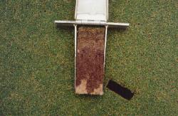 November 2002, The Falls Country Club. The greens were renovated two years previously by stripping sod and on site rototilling.  Sample taken with the Mascaro Profile Sampler.