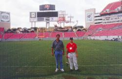 September 2002, Florida Turfgrass Show in Tampa, Florida.  I also led a tour of Raymond James Stadium, home of the Tampa Bay Buccaneers. Mickey Farrell, Stadium Manager and Jim Carter and Kevin Dawkins, Sports Turf Managers.  (Pictured is John Mascaro and Gary Morris from Ole Miss.