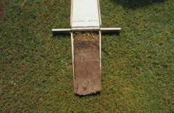 A Soil Profile taken with the Mascaro Profile Sampler of the field of Raymond James Stadium, Tampa, FL.