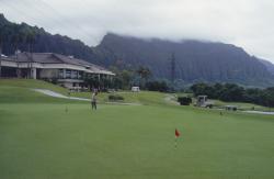This is Koolau Golf Course on the 'wet' side of Oahu, HI.  The mountains keep much of the rain over the course.