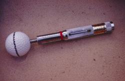 This is Turf-Tec's newest product the Sand Penetrometer.  It is used in sand traps to determine the likelihood of having your golf ball create a 'fried egg lie'.