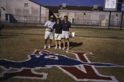 STMA Field Maintenance seminar, North High School, Phoenix.  This is Abby McNeal, M.J. Calvert and Ross Kurcab, all from the Denver Bronco's with the finished logo.  The logo was also donated to the high school.