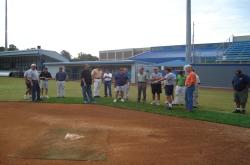 North Florida Chapter of the Sports Turf Managers Association looking over the softball field at University of North Florida in Jacksonville. 