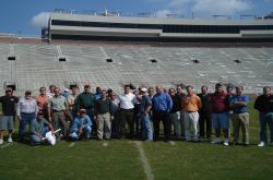 Here is the whole group of NFSTMA meeting attendees on the field at Doak Campbell Stadium.  Brian Donaway is Sports Turf Manager and showed us the entire facility as leading the tour.