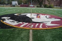This is the center logo on the artificial practice field at Florida State University.