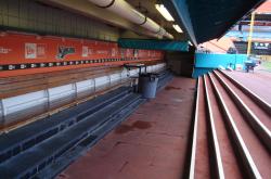 This is the Florida Marlins visitor dugout at Dolphin Stadium during the FTGA Sports Turf Tour.