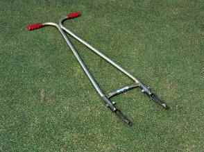 Turf-Tec Aeri-forke spot aerifying tool for aerifying small compacted areas.  It is also useful for localized dry spots.