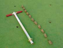 The new Duich Ball Mark Plugger actually removes the damaged turf from a ball mark and new grass plugs can be seamlessly replaced to give a brand new, instant and permanent fix to all ball marks.