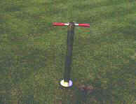 Tubular Turf Plugger for plugging in healthy grass into dead or worn areas.